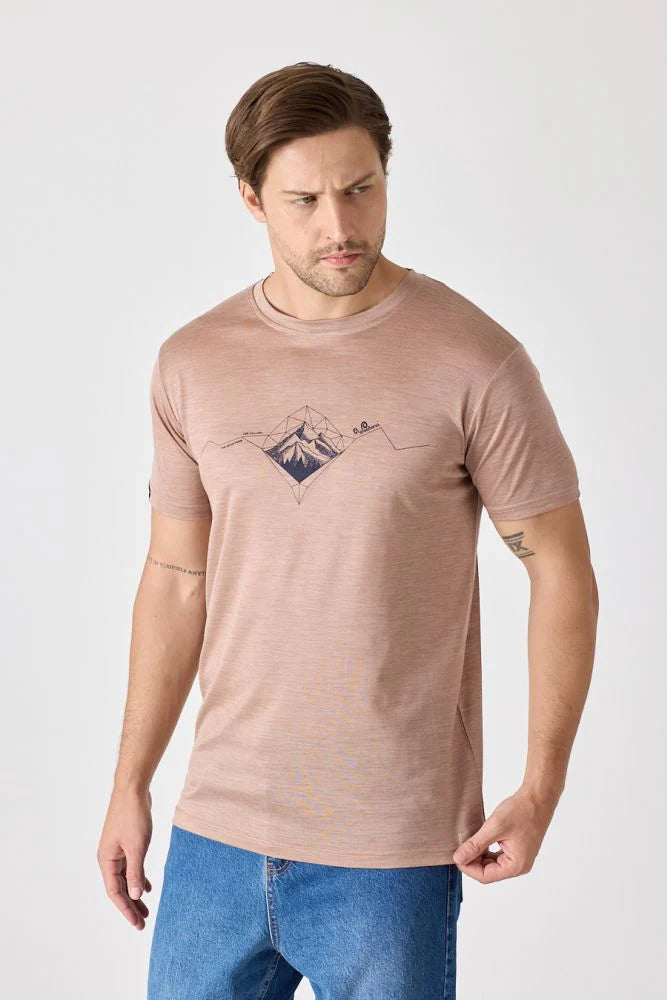 Terra Print T-Shirt 50% merino 50% Lyocell