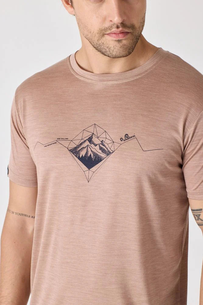 Terra Print T-Shirt 50% merino 50% Lyocell